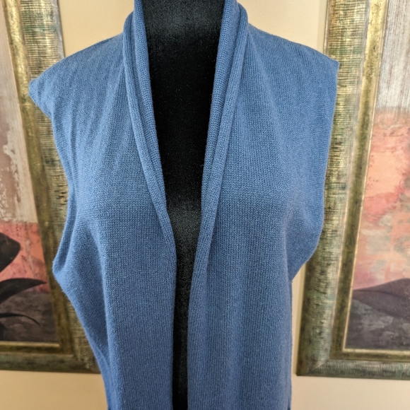 +Beryll  Worn By Food PeopleCashmere Sweater Vest Long Line Cardigan Open Front - Picture 12 of 12